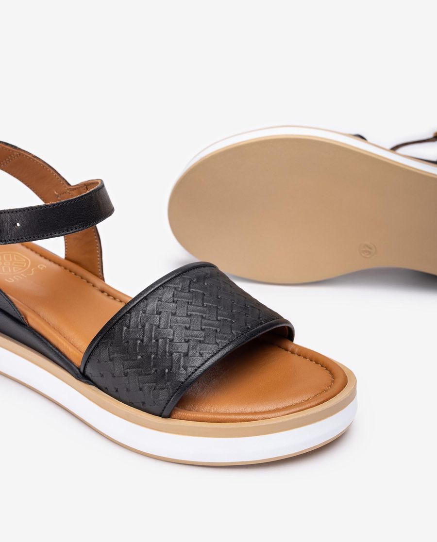 Sandales à bout ouvert Unisa pour femme - Noir