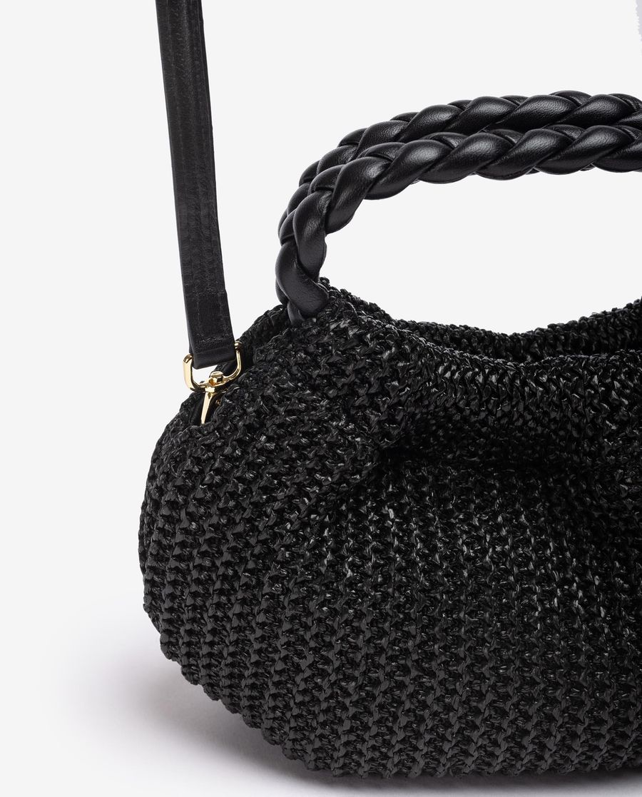 Petit sac à main Unisa femme avec anses tressées - Noir