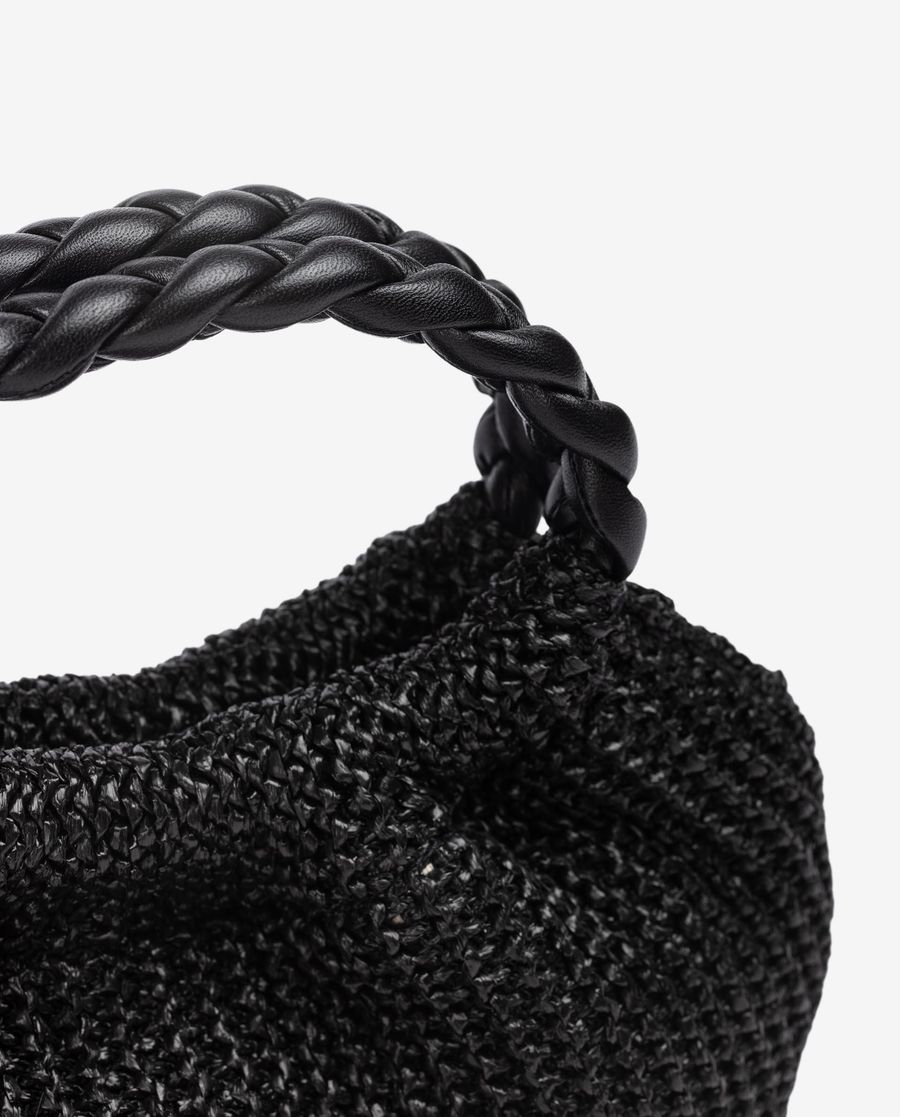 Petit sac à main Unisa femme avec anses tressées - Noir