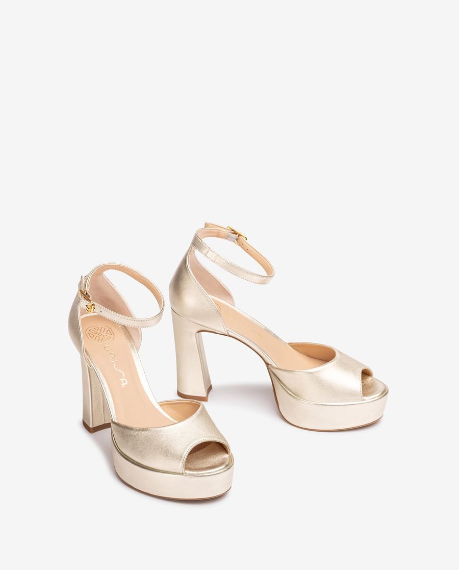 Sandales à plateforme et talons hauts Unisa pour femme - Doré