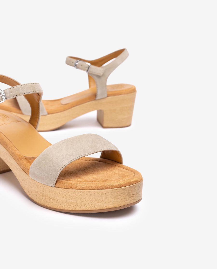 Sandales à talons blocs effet bois Unisa pour femme - Vert