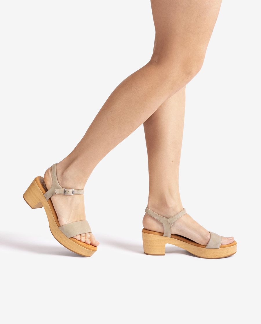 Sandales à talons blocs effet bois Unisa pour femme - Vert