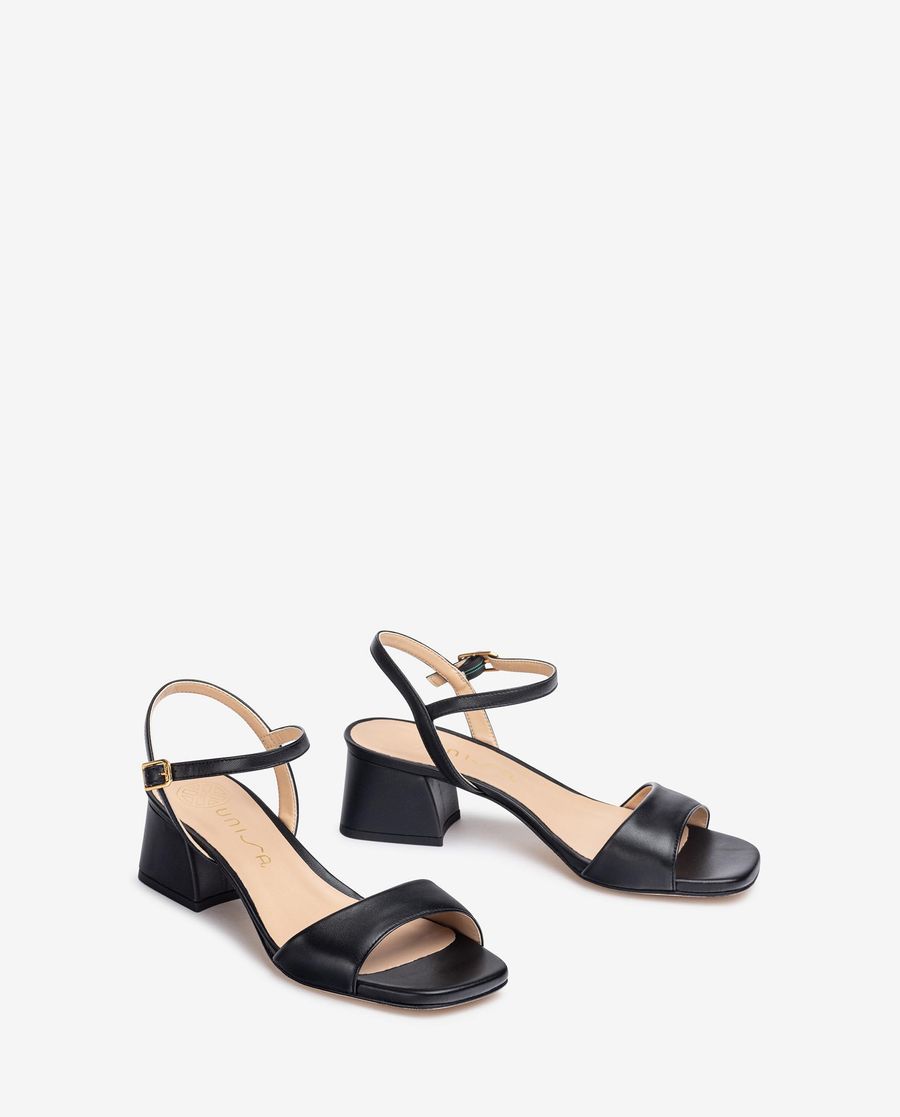 Sandale à talon carré Unisa pour femme - Noir