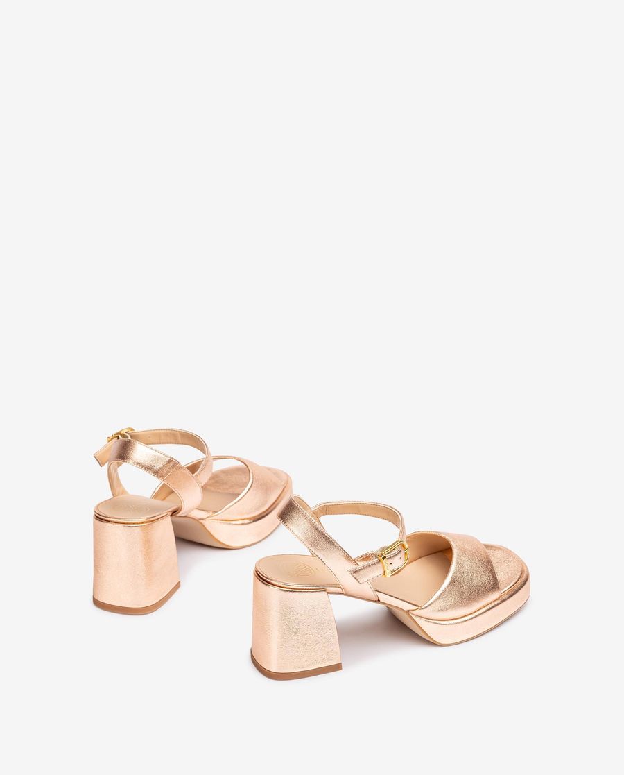 Cuir métallisé Unisa pour femme Sandale à talon carré - Rose