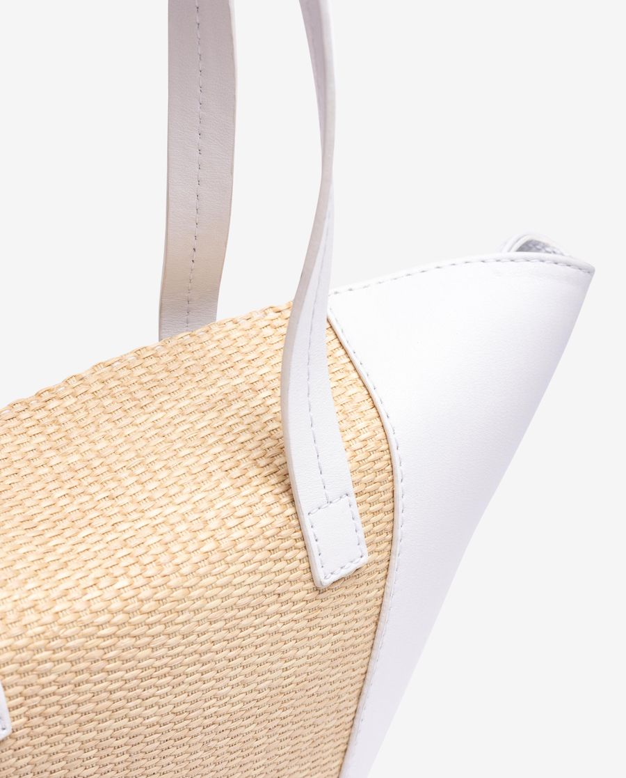 Petit sac Unisa Femme en cuir et raphia - Marron