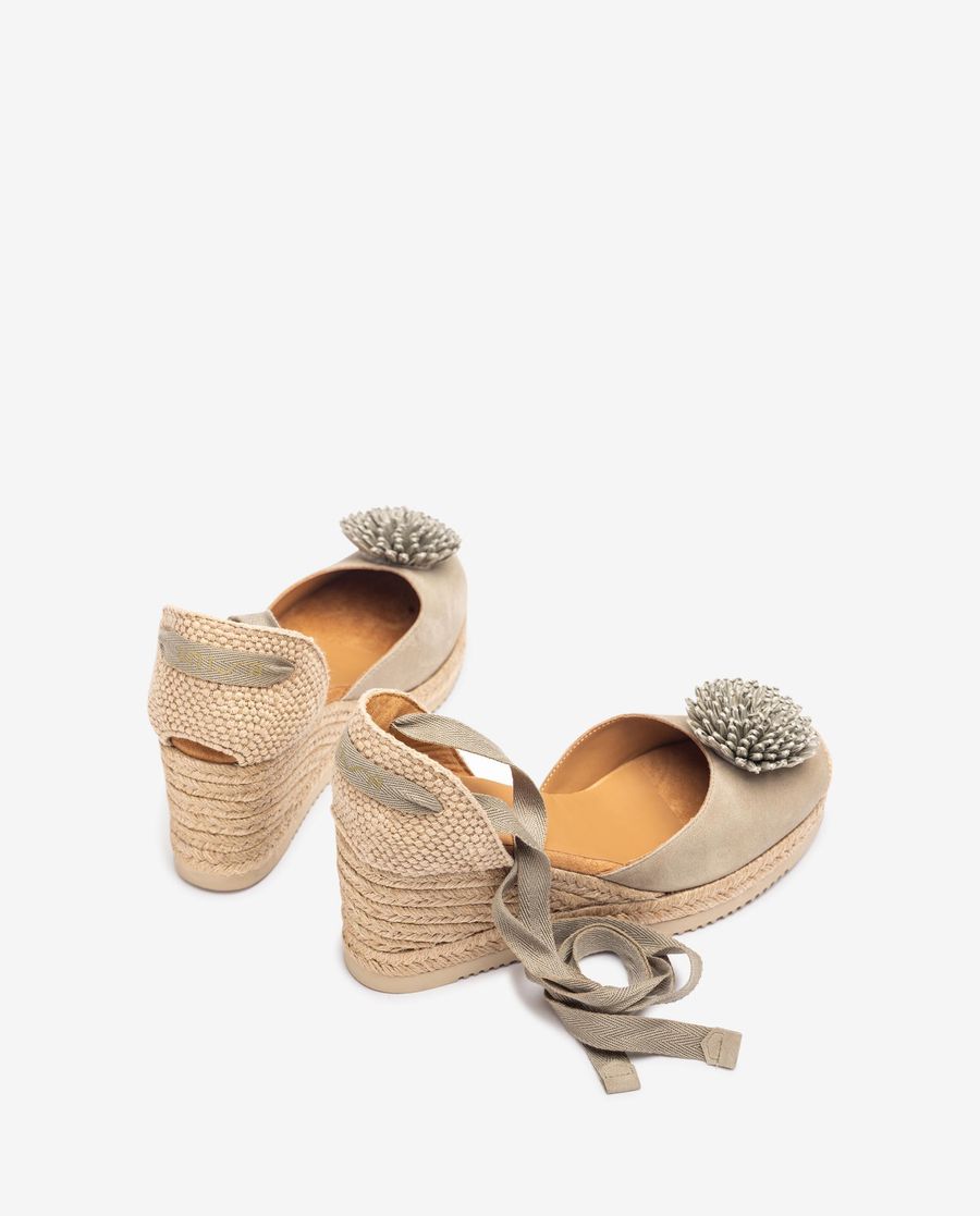Espadrilles Unisa Femme avec bordure en raphia - Vert