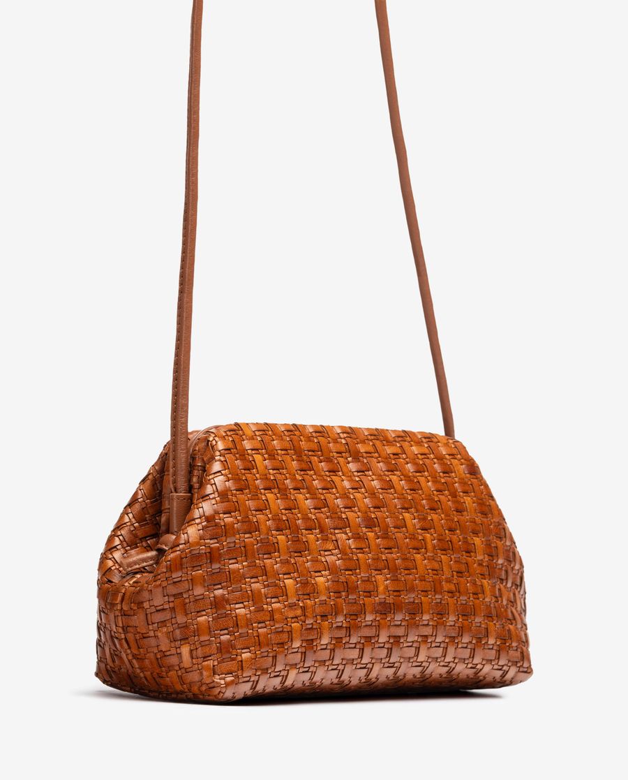 Petit sac à main tressé Unisa pour femme - Marron
