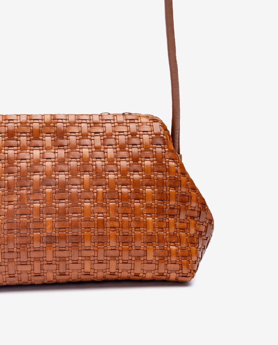 Petit sac à main tressé Unisa pour femme - Marron