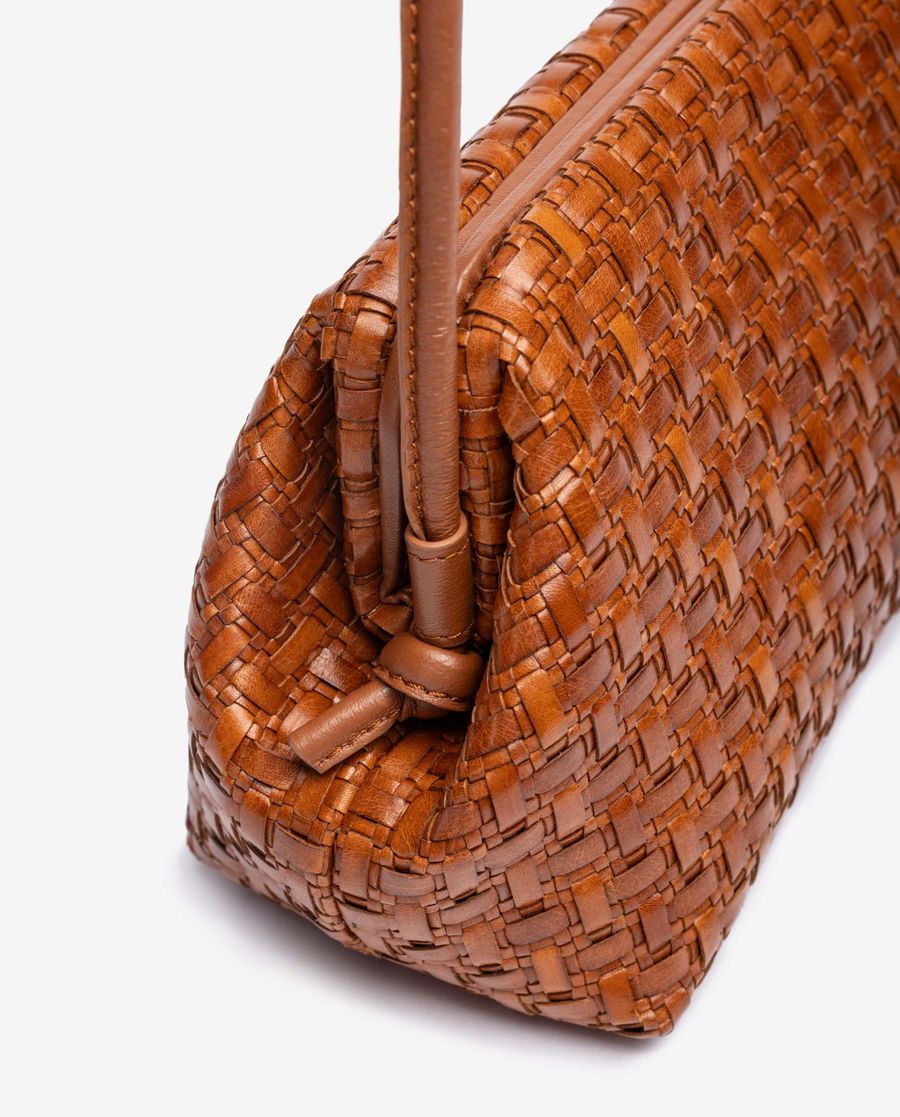 Petit sac à main tressé Unisa pour femme - Marron