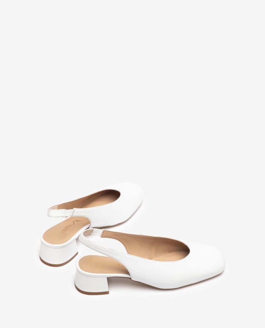 Sandales Unisa Femme à Bride Arrière à Bout Carré - Blanc