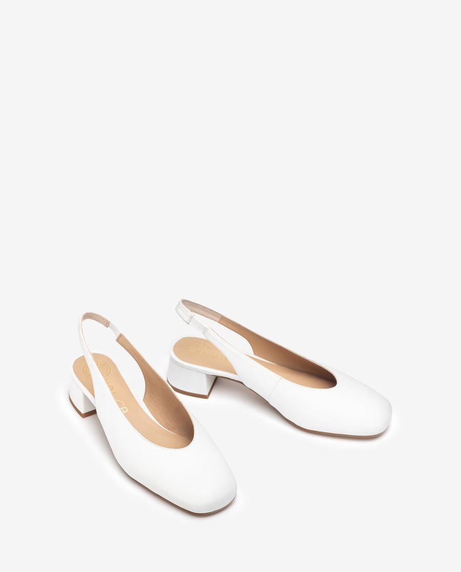 Sandales Unisa Femme à Bride Arrière à Bout Carré - Blanc