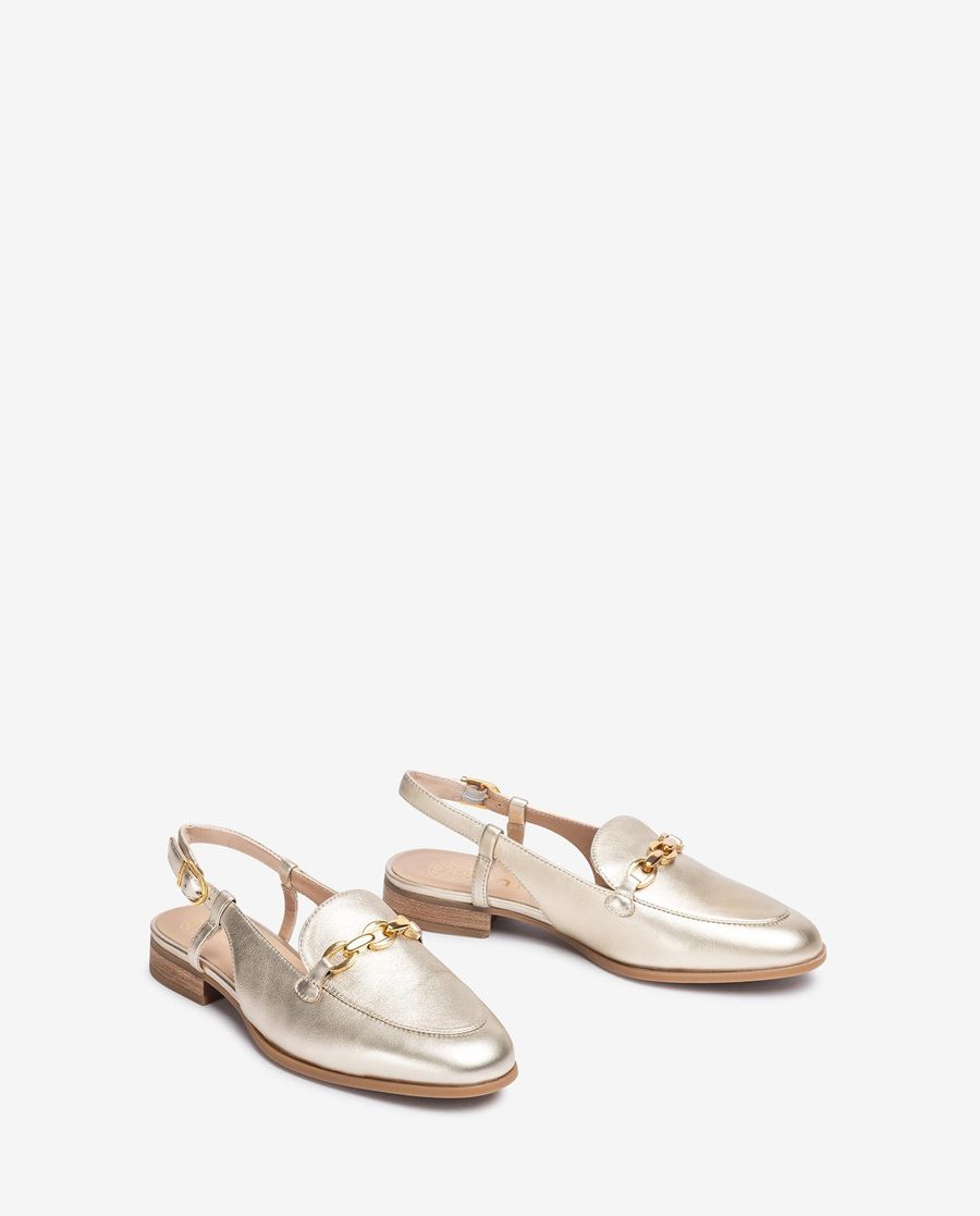 Unisa Mocassins plats à bride arrière pour femme - Doré