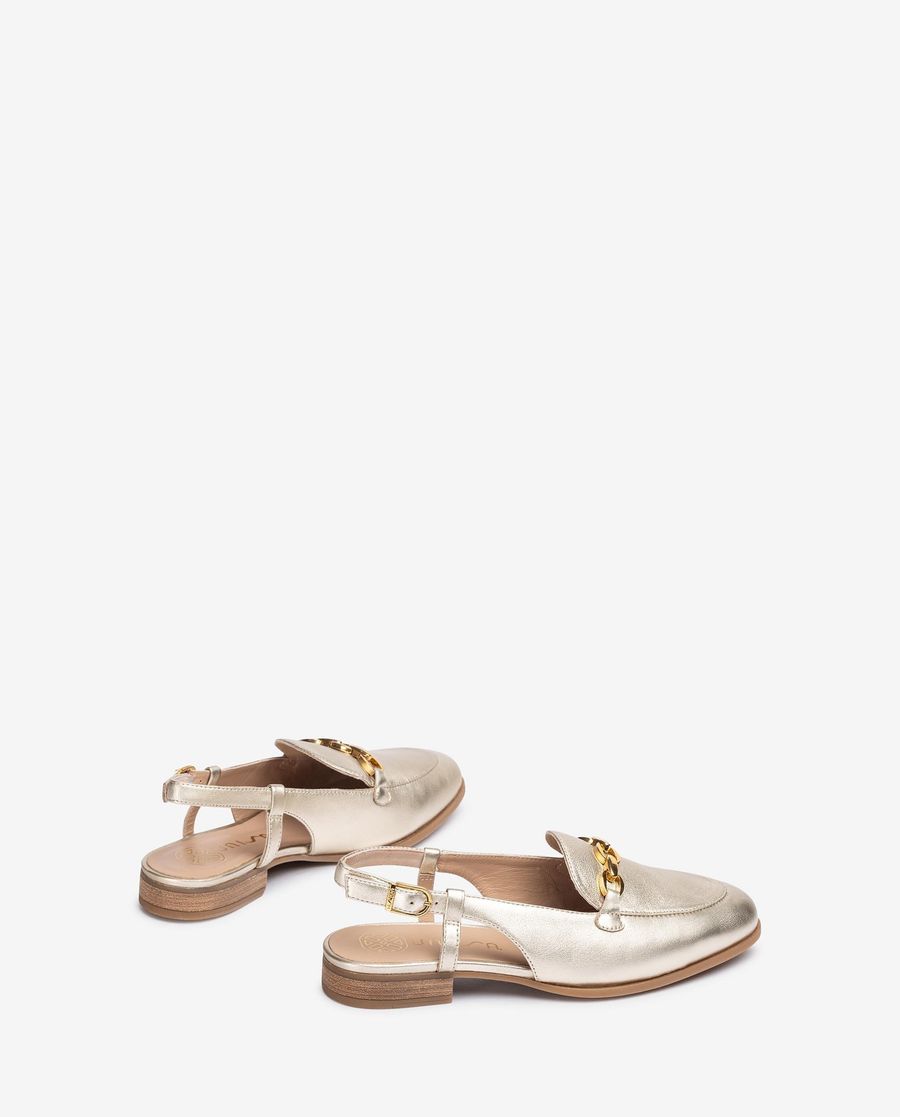Unisa Mocassins plats à bride arrière pour femme - Doré