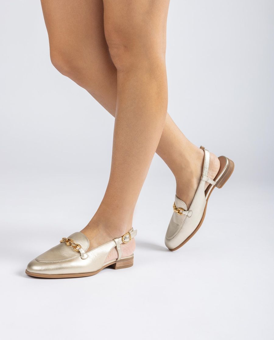 Unisa Mocassins plats à bride arrière pour femme - Doré