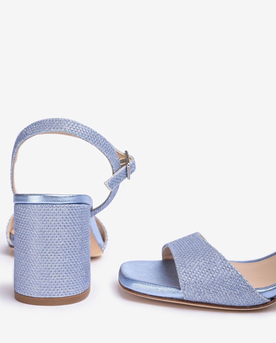 Sandales en tissu brillant Unisa pour femme - Bleu