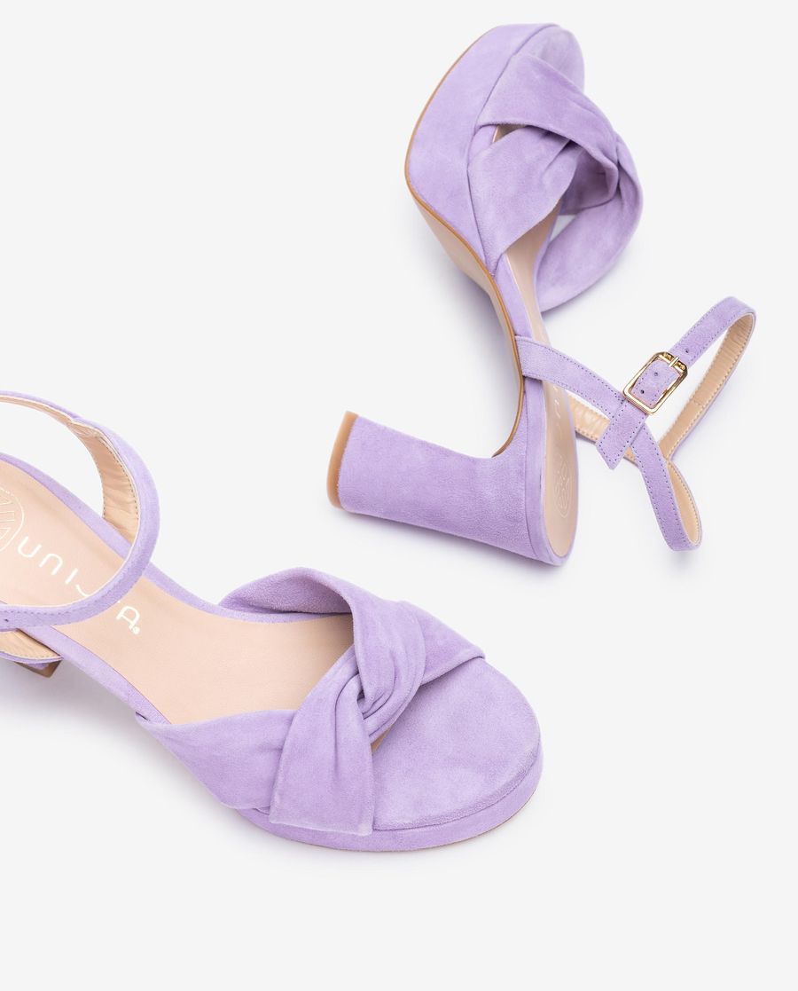 Sandales à larges brides croisées Unisa pour femme - Lilas