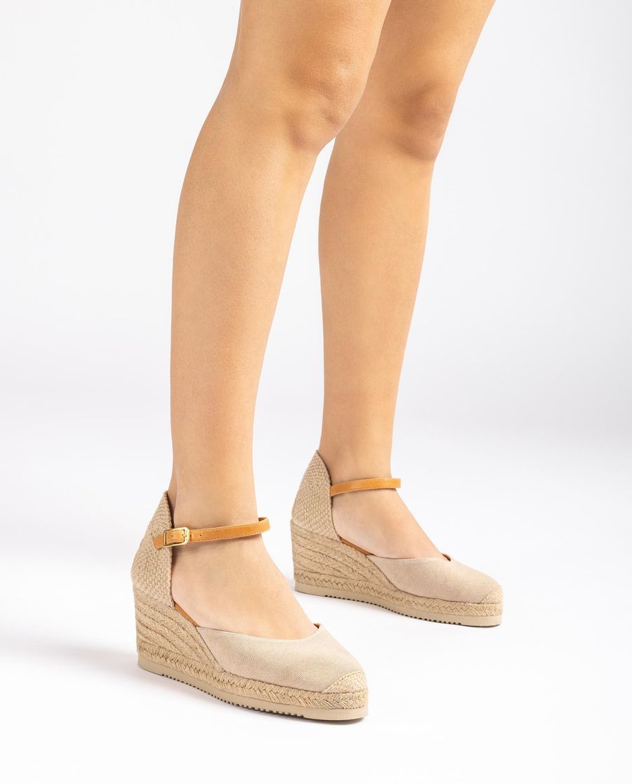 Unisa Femme Espadrille à talon Ecolino - Beige
