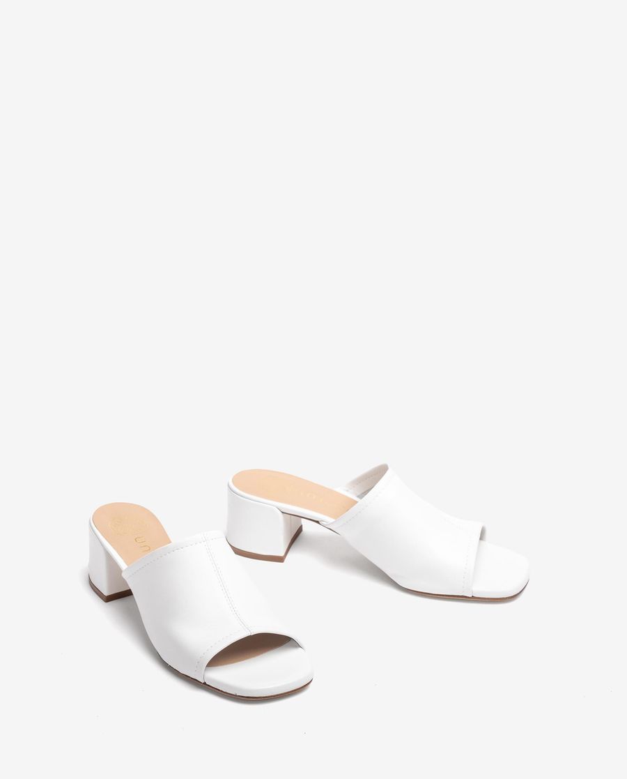 Mules en cuir Unisa Femme - Blanc
