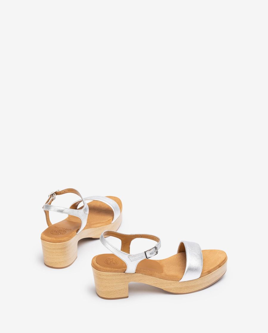 Sandales effet bois Unisa Femme - Argent