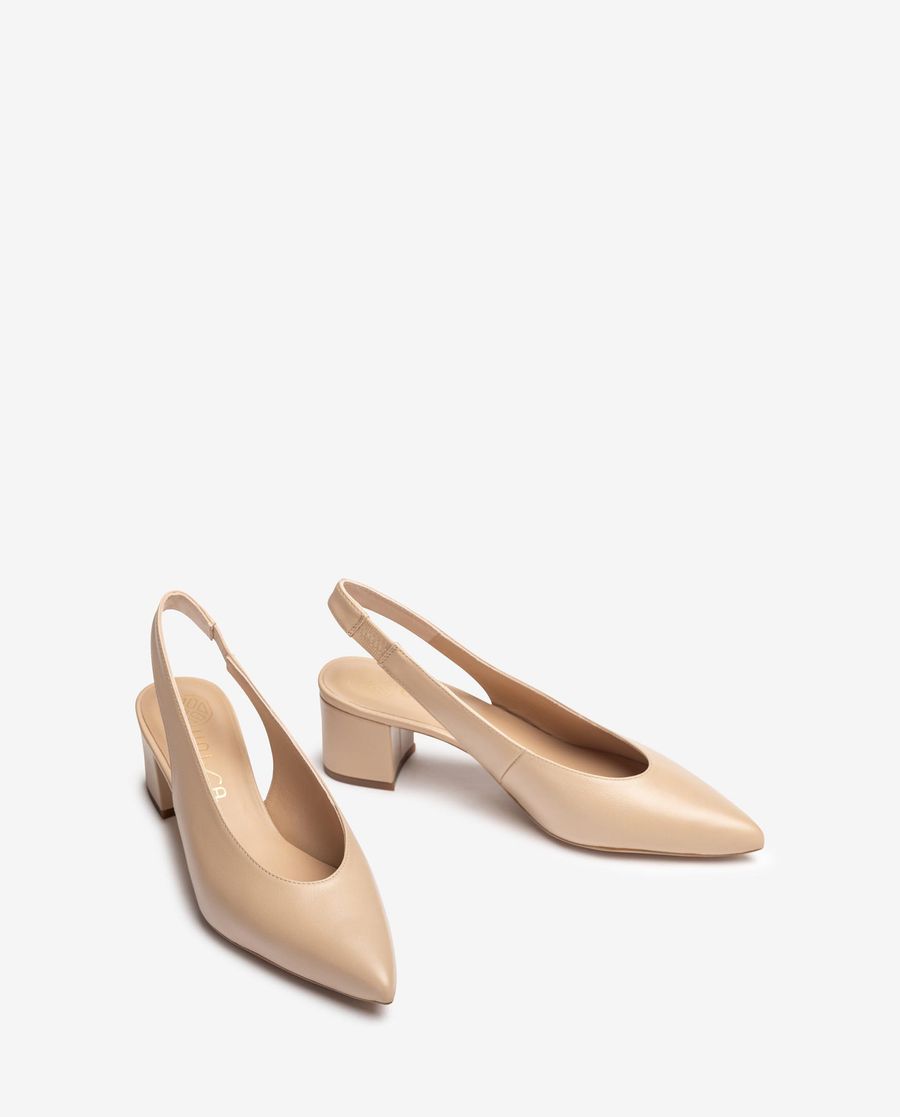 Escarpins à bride arrière et bout pointu Unisa pour femme - Beige