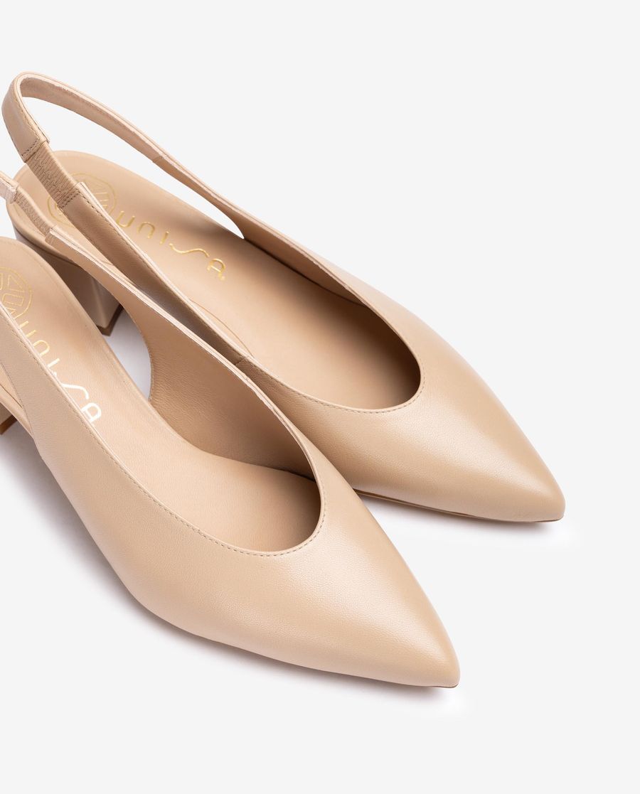 Escarpins à bride arrière et bout pointu Unisa pour femme - Beige