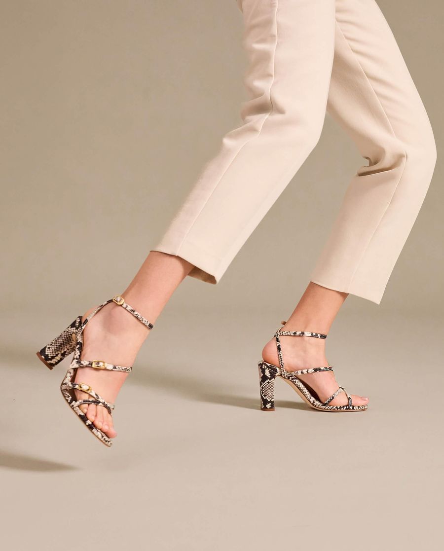 Sandales à talons hauts et brides Unisa pour femme - Ivoire
