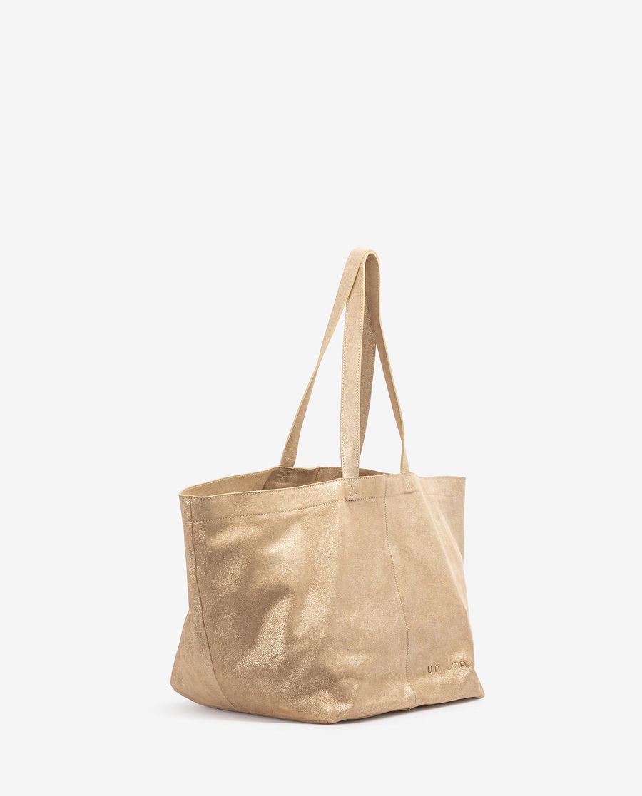 Sac maxi en daim métallisé Unisa pour femme - Doré