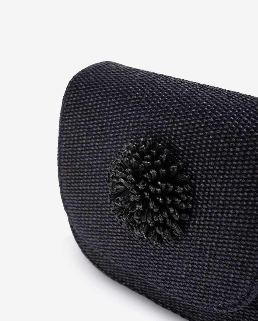 Sac à main en raphia Unisa Femme avec détails fantaisie - Noir