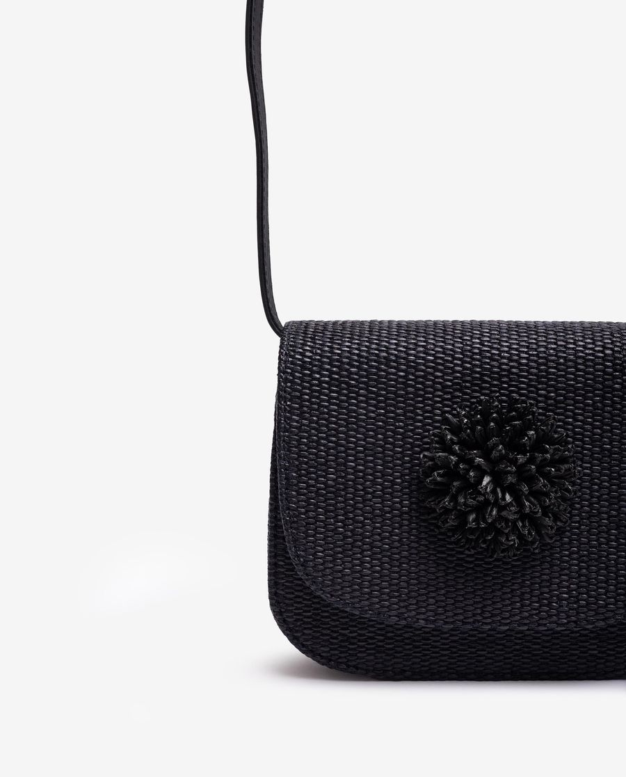 Sac à main en raphia Unisa Femme avec détails fantaisie - Noir