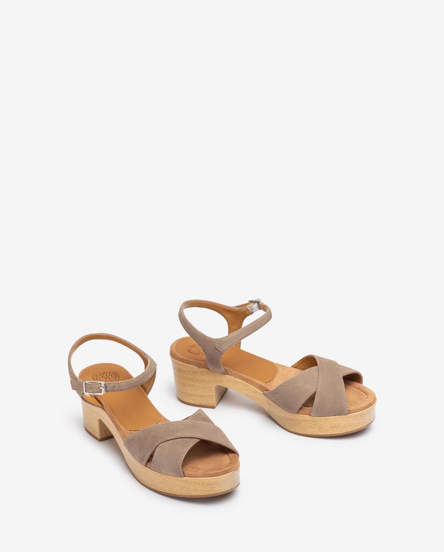Sandales carrées Unisa pour femme avec brides croisées - Marron