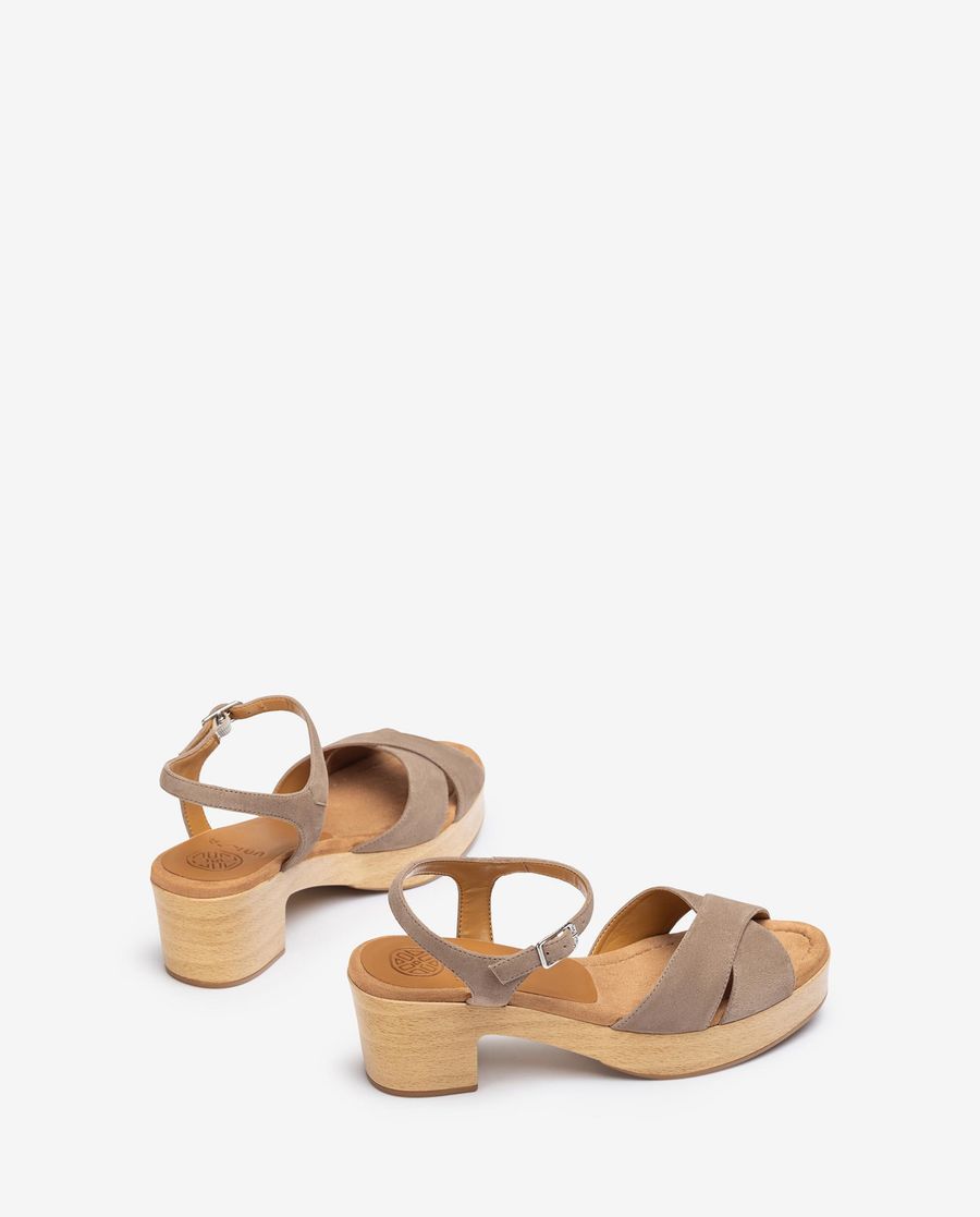 Sandales carrées Unisa pour femme avec brides croisées - Marron