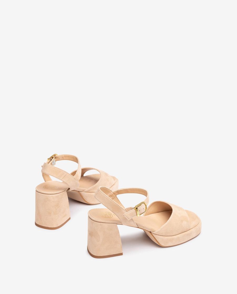 Sandales Unisa Femme en daim à talon carré - Beige