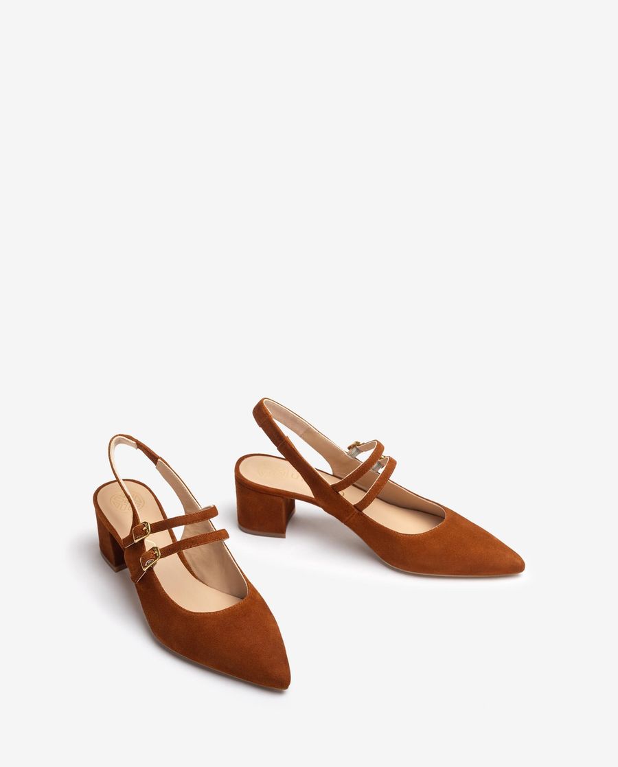 Escarpins à bride arrière double Unisa pour femme - Marron
