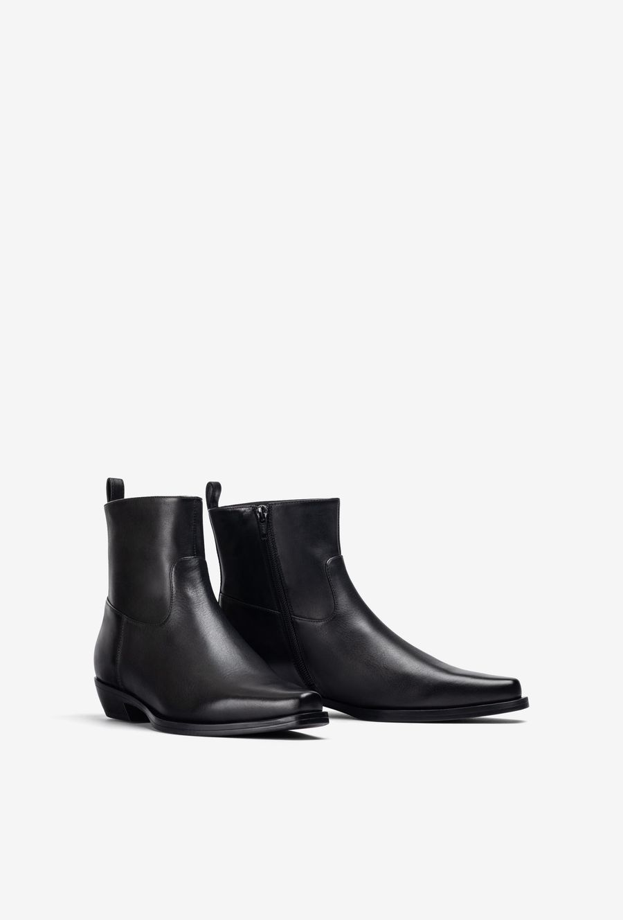 Unisa Bottines plates style cowboy pour femme - Noir