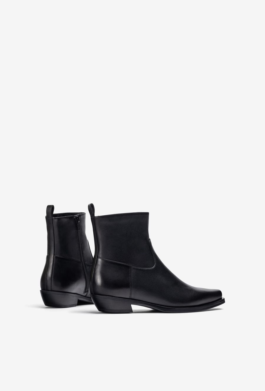 Unisa Bottines plates style cowboy pour femme - Noir
