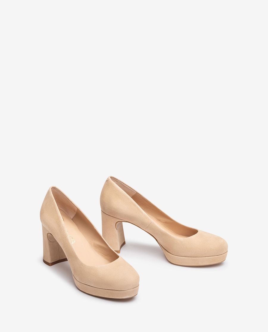 Escarpins à plateforme et bout rond Unisa pour femme - Beige