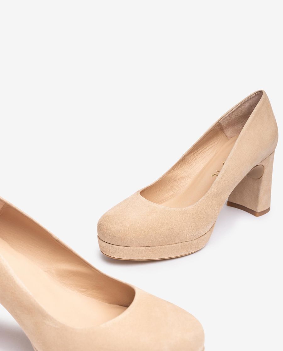 Escarpins à plateforme et bout rond Unisa pour femme - Beige