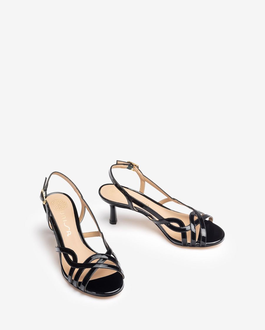 Sandales habillées en cuir verni Unisa pour femme - Noir