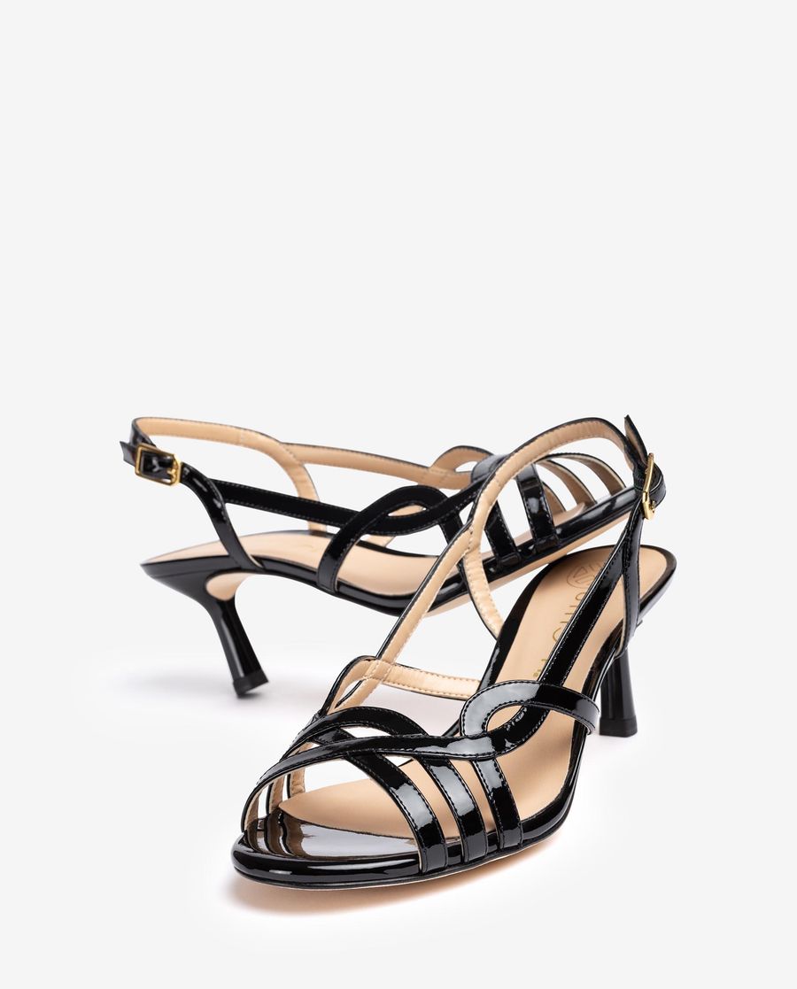 Sandales habillées en cuir verni Unisa pour femme - Noir