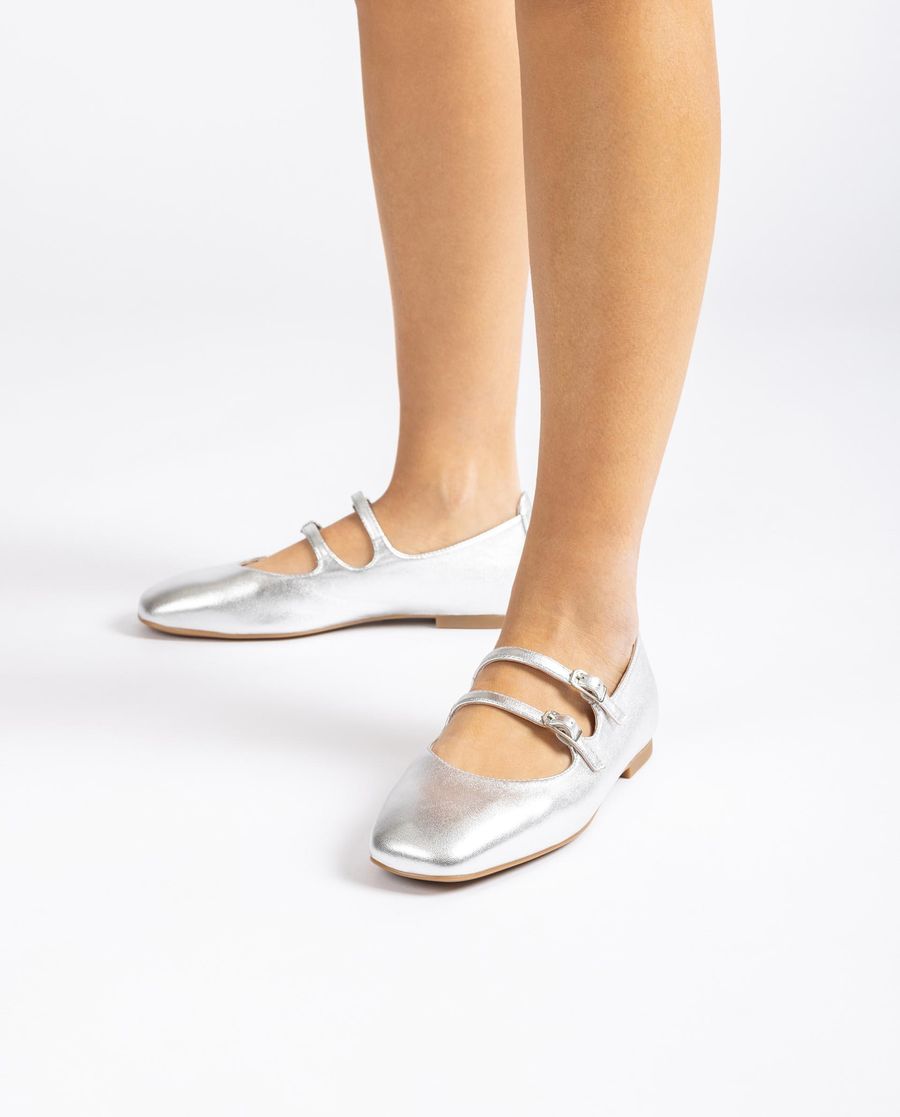 Ballerines à boucle Unisa pour femme - Argent