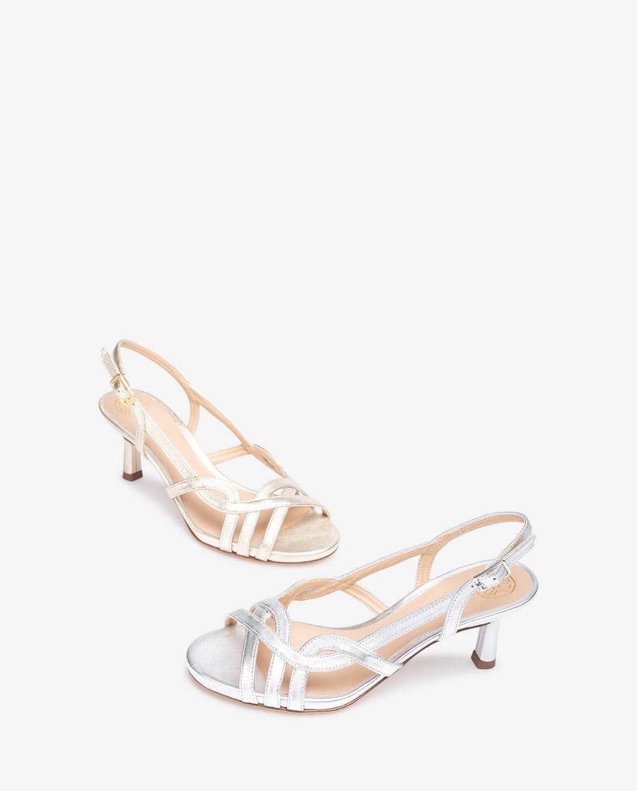 Sandales habillées en cuir métallisé Unisa pour femme - Argent