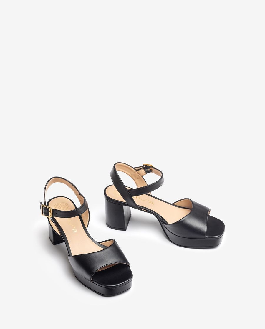 Sandales à plateforme et talon bas Unisa pour femme - Noir