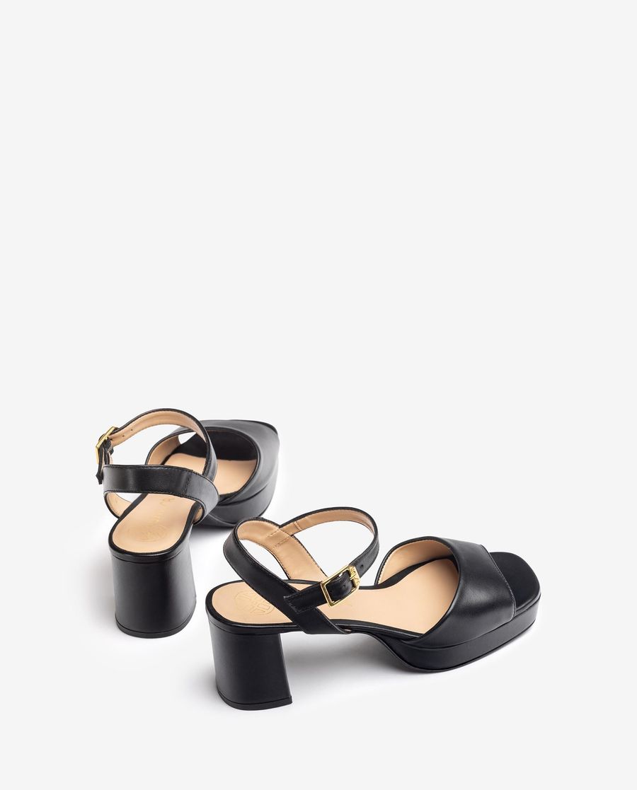 Sandales à plateforme et talon bas Unisa pour femme - Noir