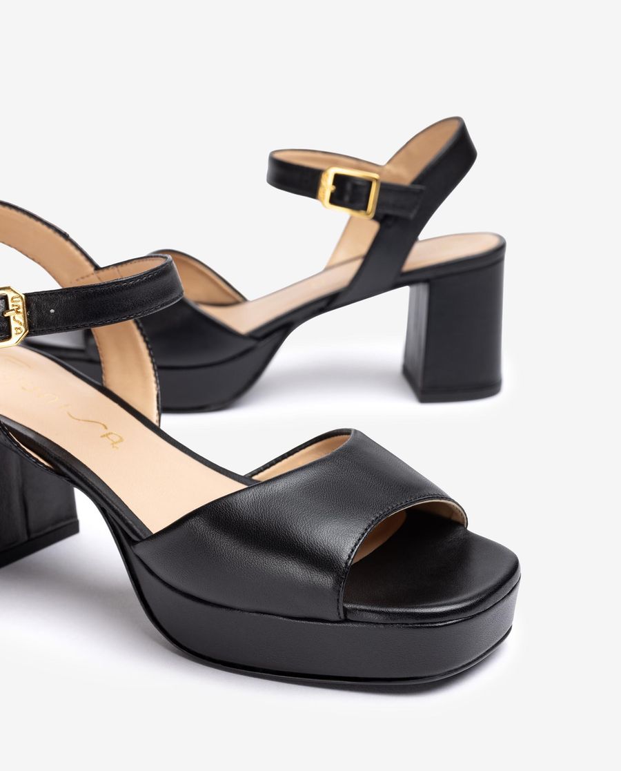 Sandales à plateforme et talon bas Unisa pour femme - Noir