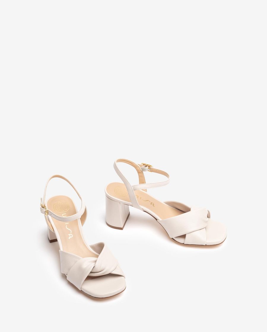 Sandales à brides croisées et talon moyen Unisa pour femme - Blanc