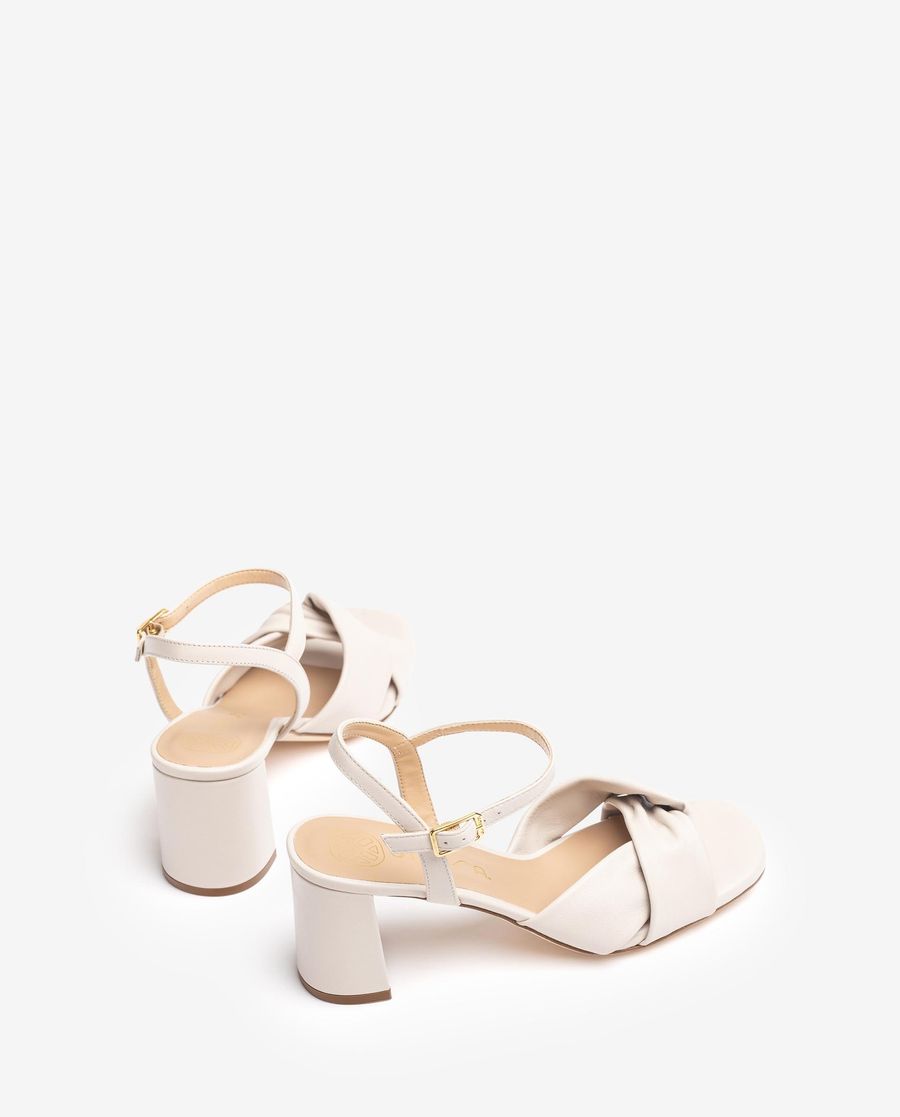 Sandales à brides croisées et talon moyen Unisa pour femme - Blanc