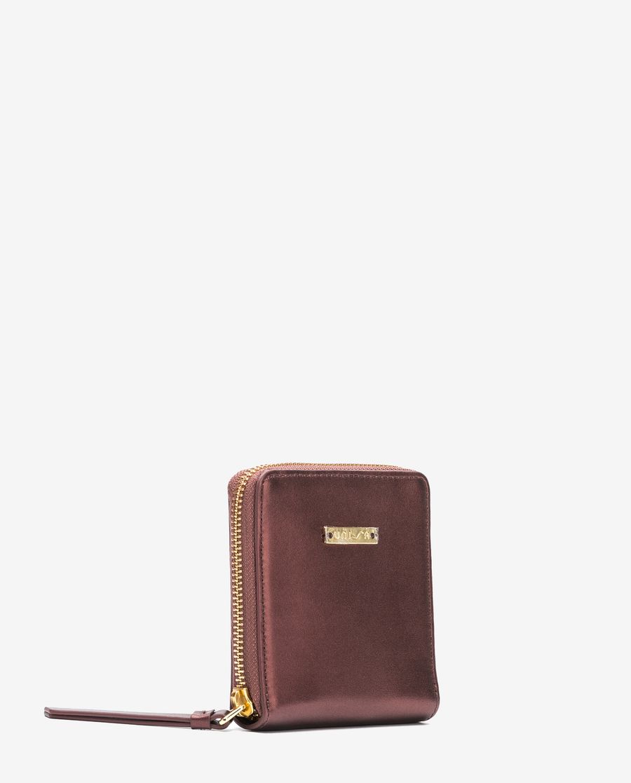 Portefeuille en cuir zippé Unisa pour femme - Rouge