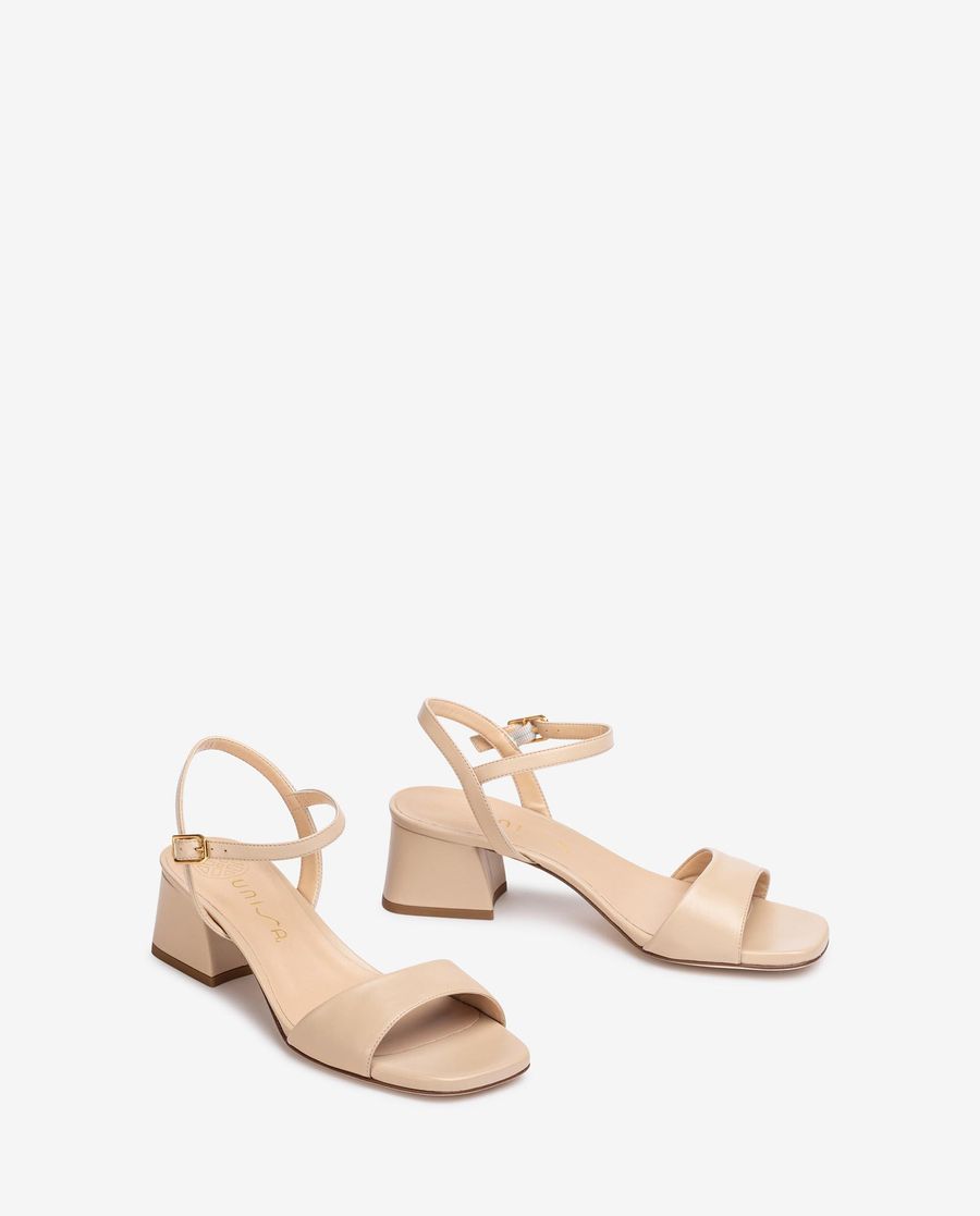 Sandale à talon carré Unisa Femme - Beige