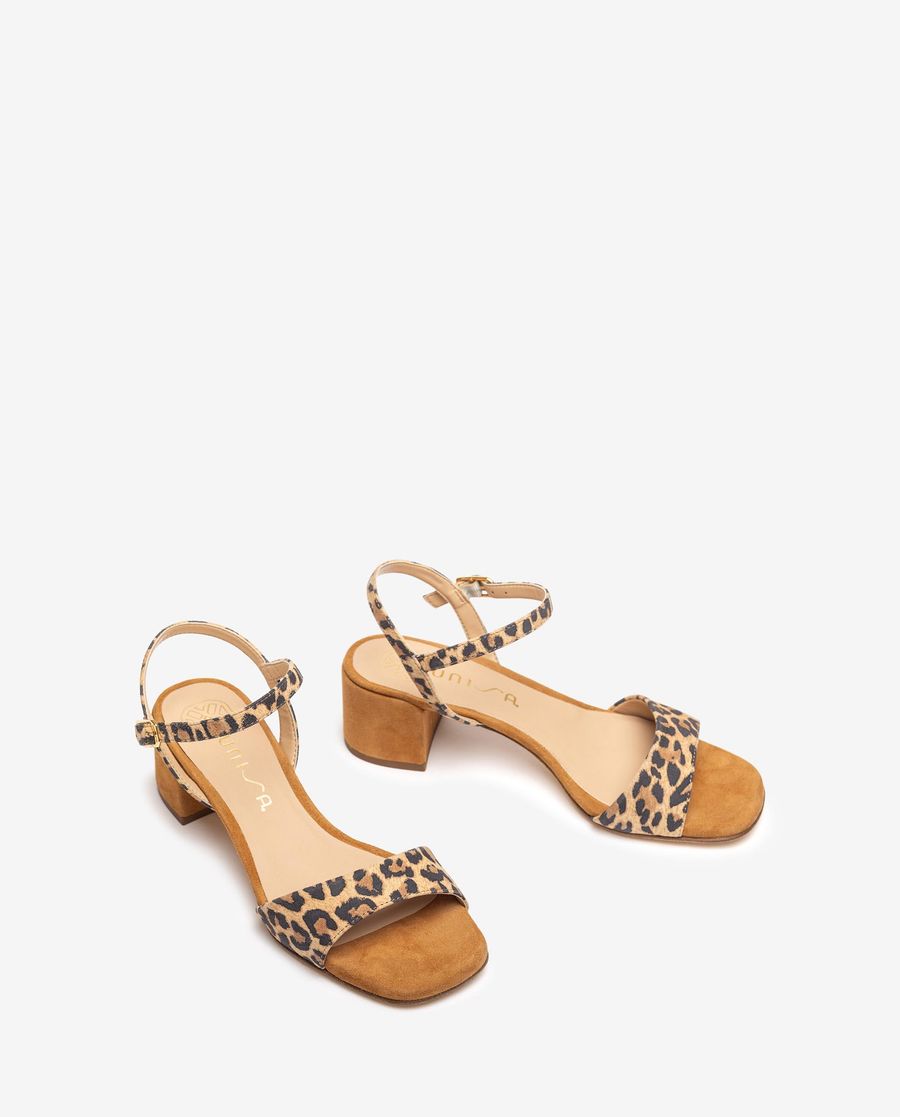 Sandales à talon carré Unisa pour femme - Marron