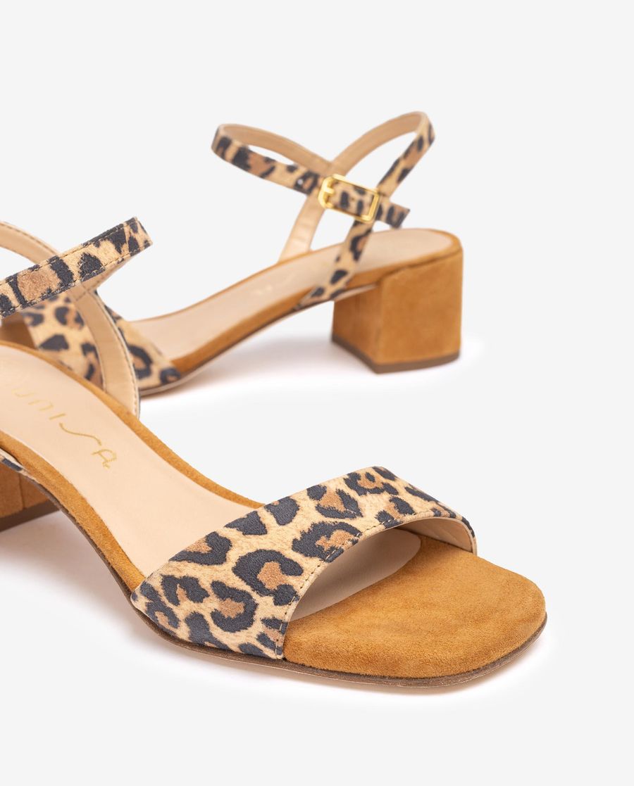 Sandales à talon carré Unisa pour femme - Marron